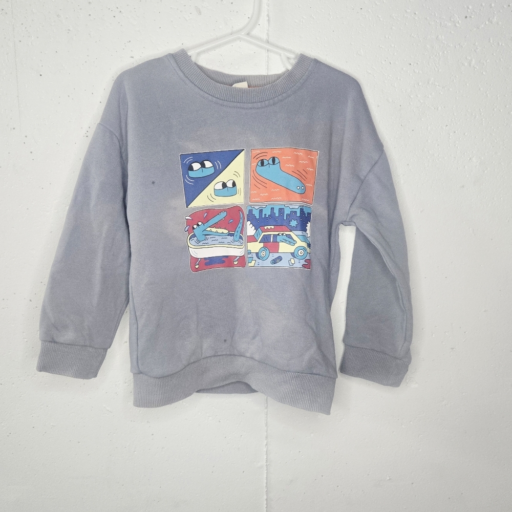 Kids Graphic Sweatshirt in Gray and Multicolor
